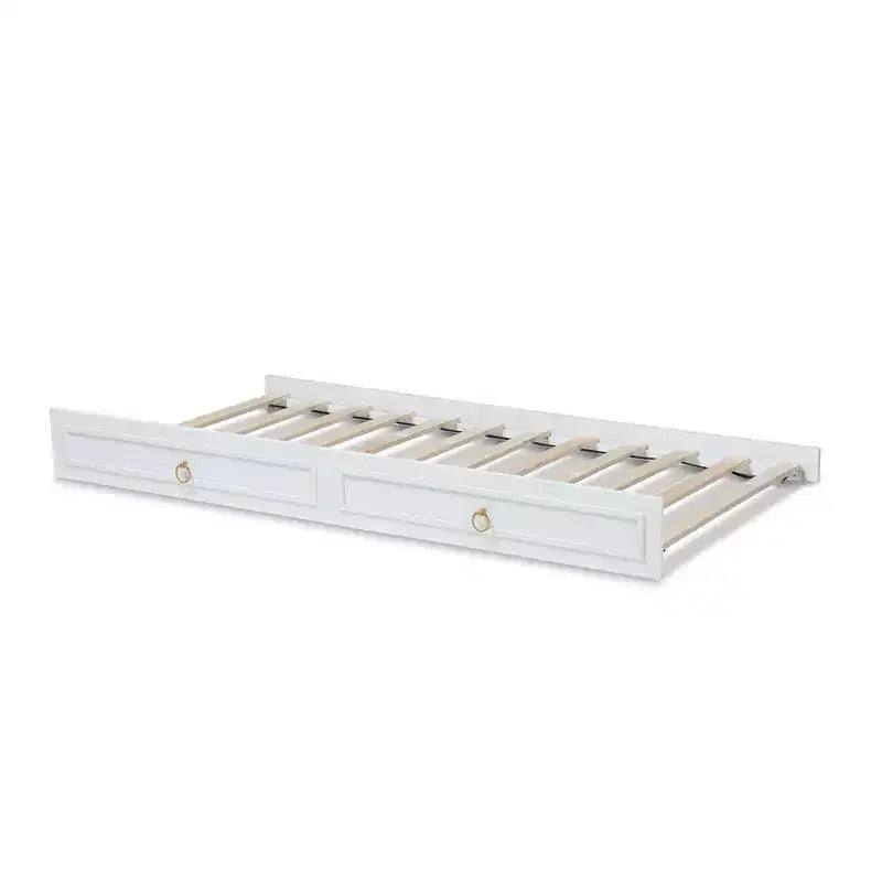 Lit gigogne simple blanc en bois finition blanche Mariana - Baxton Studio