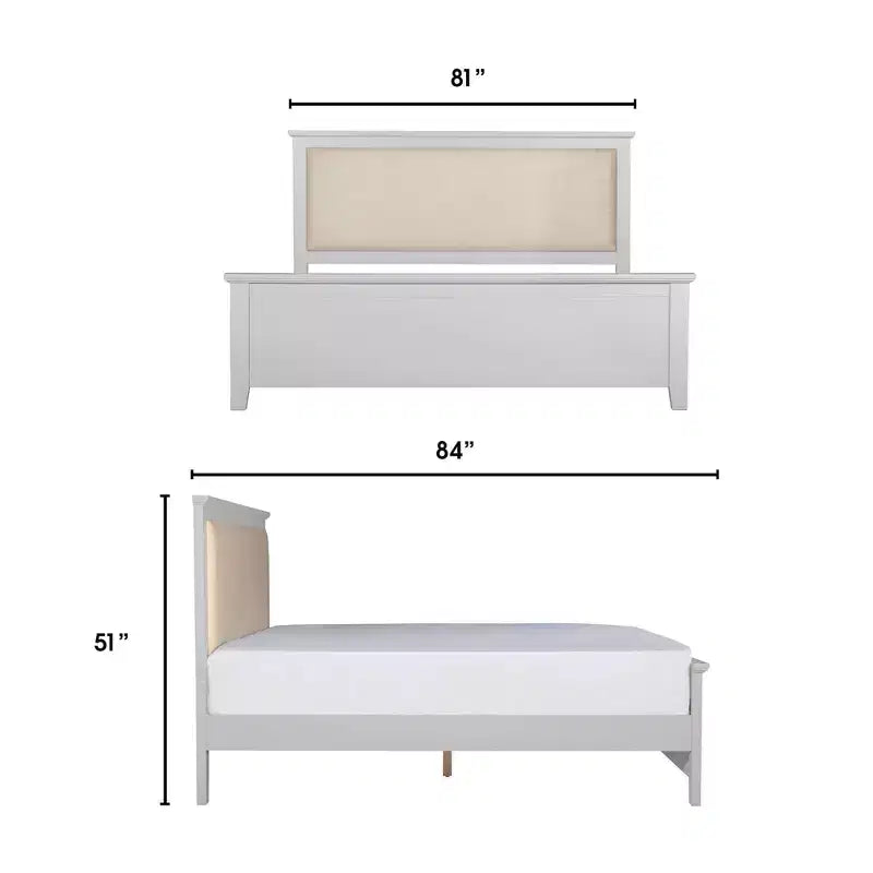 Cadre de lit plateforme en bois King Westport gris - Finch