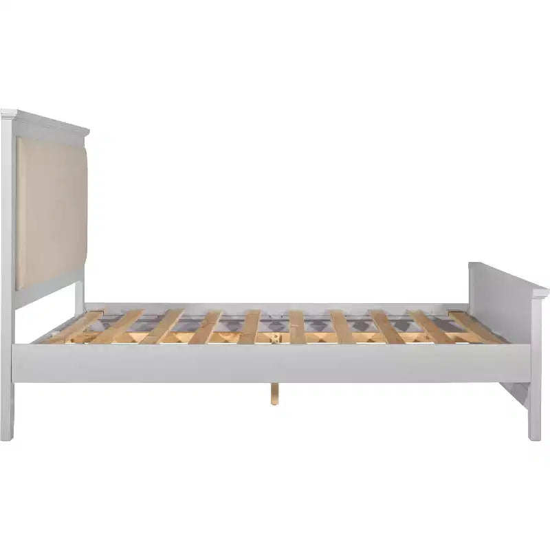 Cadre de lit plateforme en bois King Westport gris - Finch
