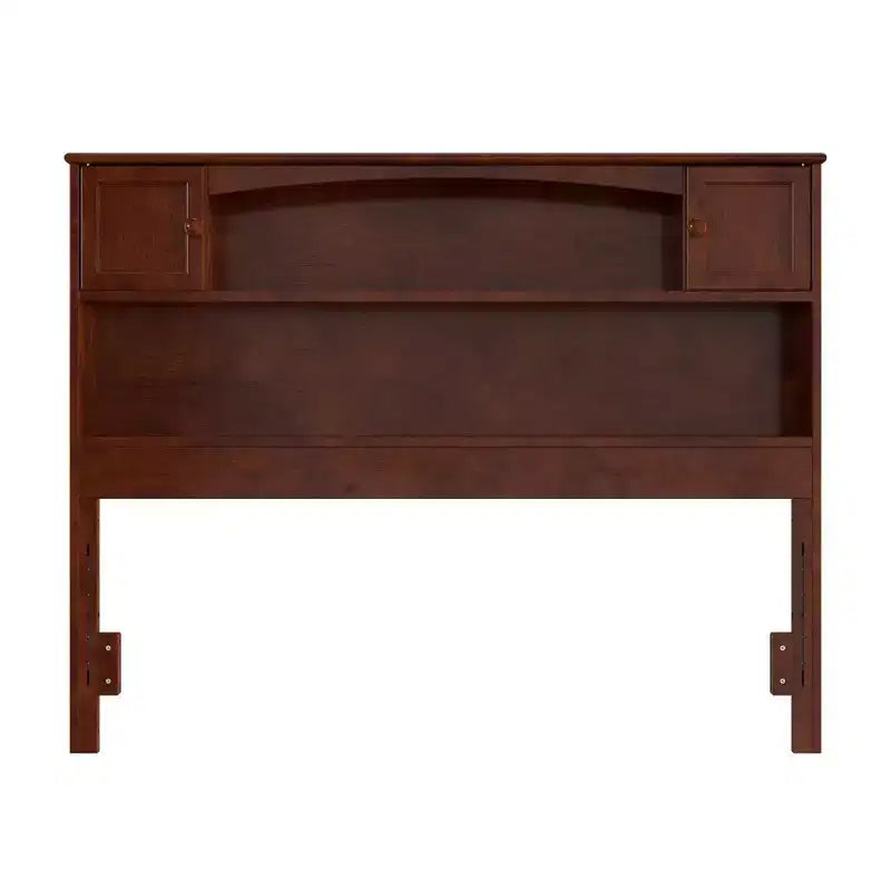 Tête de lit Newport Bookcase entièrement en noyer - AFI : Deux étagères et compartiments cachés