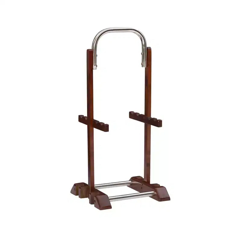 Tables d'appoint pliantes Grant de 5 pièces pour télévision en cerisier foncé/chrome - Powell : lot de 4 avec support, finition en bois MDF