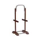 Tables d'appoint pliantes Grant de 5 pièces pour télévision en cerisier foncé/chrome - Powell : lot de 4 avec support, finition en bois MDF