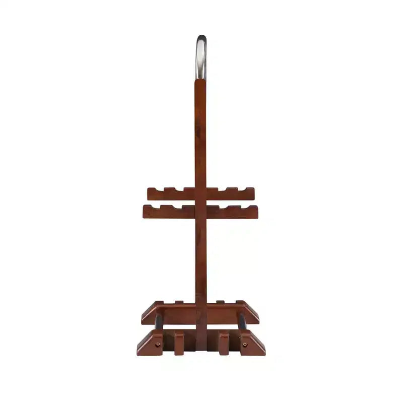 Tables d'appoint pliantes Grant de 5 pièces pour télévision en cerisier foncé/chrome - Powell : lot de 4 avec support, finition en bois MDF