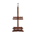 Tables d'appoint pliantes Grant de 5 pièces pour télévision en cerisier foncé/chrome - Powell : lot de 4 avec support, finition en bois MDF