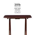 Tables d'appoint pliantes Grant de 5 pièces pour télévision en cerisier foncé/chrome - Powell : lot de 4 avec support, finition en bois MDF