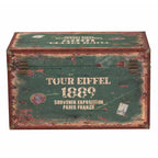 Baxton Studio – Lot de 2 malles de rangement Sabeen en similicuir et bois vert/bleu