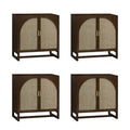 Nathan James Set of 4 Paxton Console with Doors Dark Brown