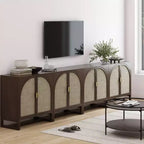 Nathan James Lot de 4 consoles Paxton avec portes, marron foncé