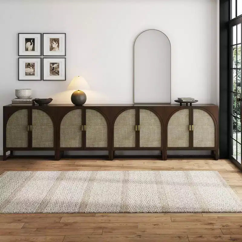 Nathan James Lot de 4 consoles Paxton avec portes, marron foncé
