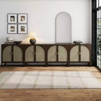 Nathan James Lot de 4 consoles Paxton avec portes, marron foncé