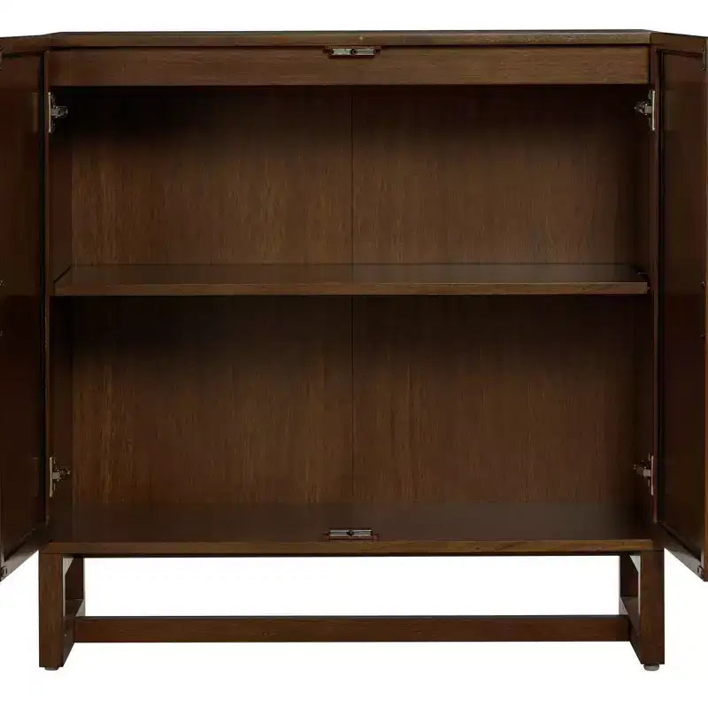 Nathan James Lot de 4 consoles Paxton avec portes, marron foncé