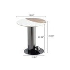 Table d'appoint en pierre frittée noire Laurel Manhattan Comfort