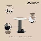 Table d'appoint en pierre frittée noire Laurel Manhattan Comfort