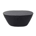 The Urban Port 36" Coffee Table Handcrafted Hammered Design Matte Black Sculptural Aluminum Frame Black