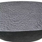 Table basse Urban Port 36" au design martelé artisanal, cadre sculptural en aluminium noir mat, noire