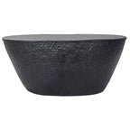 Table basse Urban Port 36" au design martelé artisanal, cadre sculptural en aluminium noir mat, noire