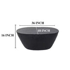 Table basse Urban Port 36" au design martelé artisanal, cadre sculptural en aluminium noir mat, noire