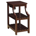 Wasaki End Table with USB Ports & Shelves - Acme Furniture: 2-Tier, Plug-In Storage