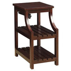Wasaki End Table with USB Ports & Shelves - Acme Furniture: 2-Tier, Plug-In Storage