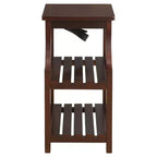 Table d'appoint Wasaki avec ports USB et étagères - Acme Furniture : 2 niveaux, rangement avec prise.