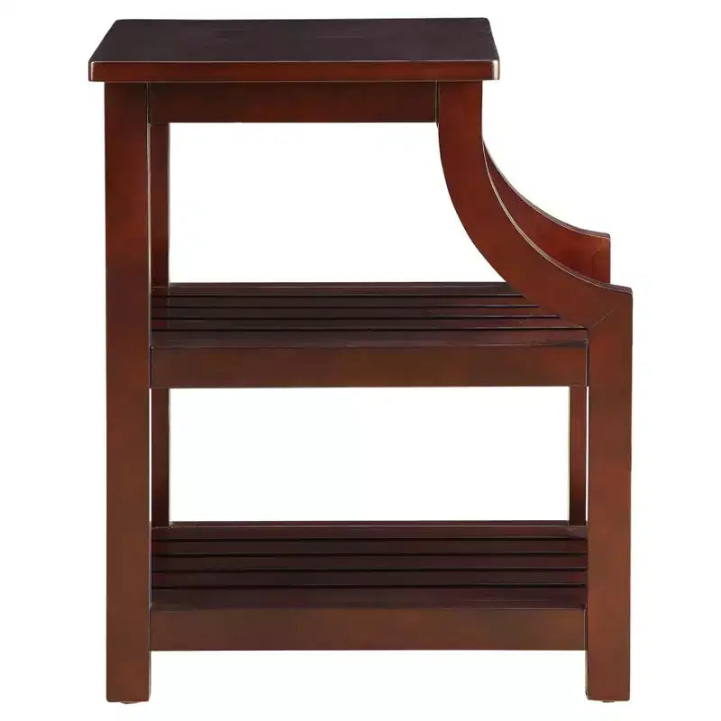 Table d'appoint Wasaki avec ports USB et étagères - Acme Furniture : 2 niveaux, rangement avec prise.