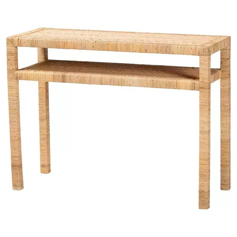 Console en rotin et bois d'acacia bali & pari Kalimantan, miel clair