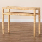 Console en rotin et bois d'acacia bali & pari Kalimantan, miel clair