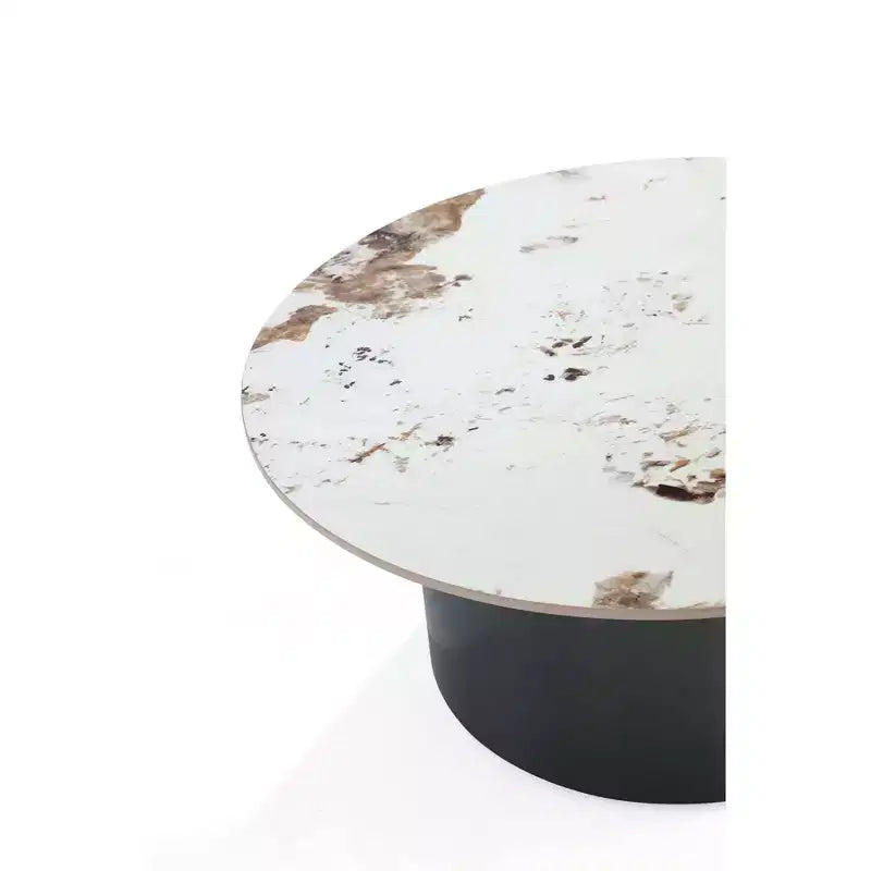 Manhattan Comfort Table Basse Alondra avec Plateau en Pierre Frittée Noir