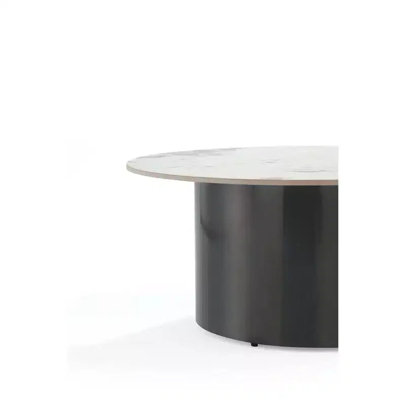 Manhattan Comfort Table Basse Alondra avec Plateau en Pierre Frittée Noir