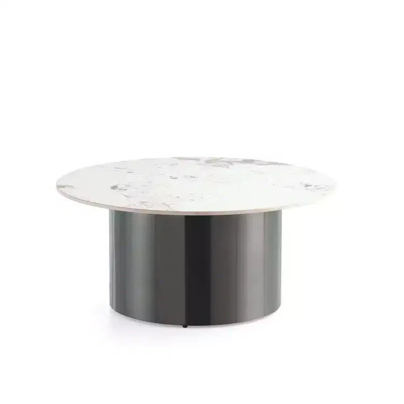Manhattan Comfort Table Basse Alondra avec Plateau en Pierre Frittée Noir