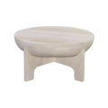 The Urban Port 32" Coffee Table Mango Wood Drum Top Classic Washed White