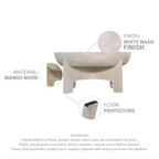 Table basse Urban Port 32" avec plateau en manguier, finition tambour blanc délavé classique