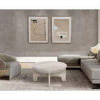 Table basse Urban Port 32" avec plateau en manguier, finition tambour blanc délavé classique