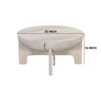 Table basse Urban Port 32" avec plateau en manguier, finition tambour blanc délavé classique
