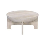 Table basse Urban Port 32" avec plateau en manguier, finition tambour blanc délavé classique