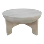 Table basse Urban Port 32" avec plateau en manguier, finition tambour blanc délavé classique