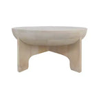 Table basse Urban Port 32" avec plateau en manguier, finition tambour blanc délavé classique