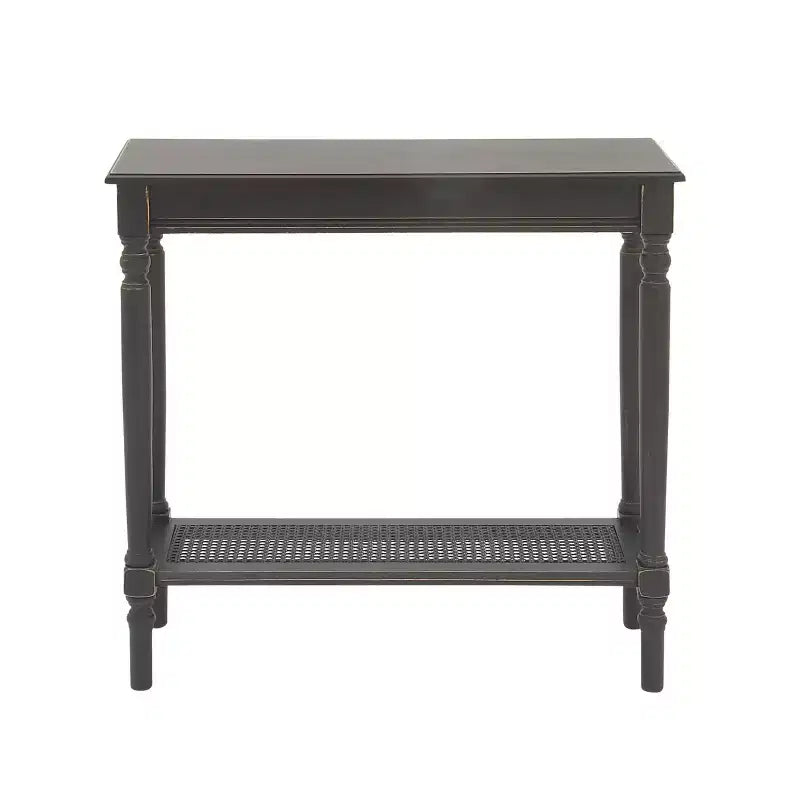 Console rectangulaire traditionnelle en bois noir - Olivia & May