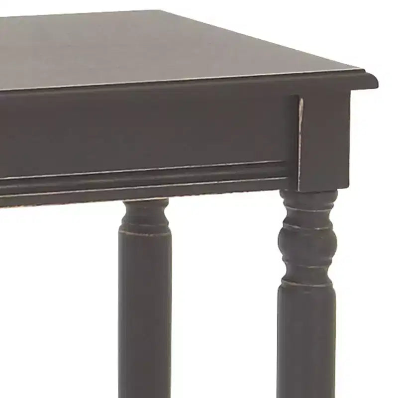 Console rectangulaire traditionnelle en bois noir - Olivia & May