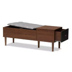 Merrick Commode Moderne Rétro Mid-Century 1 Tiroir Gris Clair, Marron - Baxton Studio