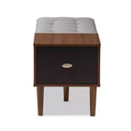 Merrick Commode Moderne Rétro Mid-Century 1 Tiroir Gris Clair, Marron - Baxton Studio