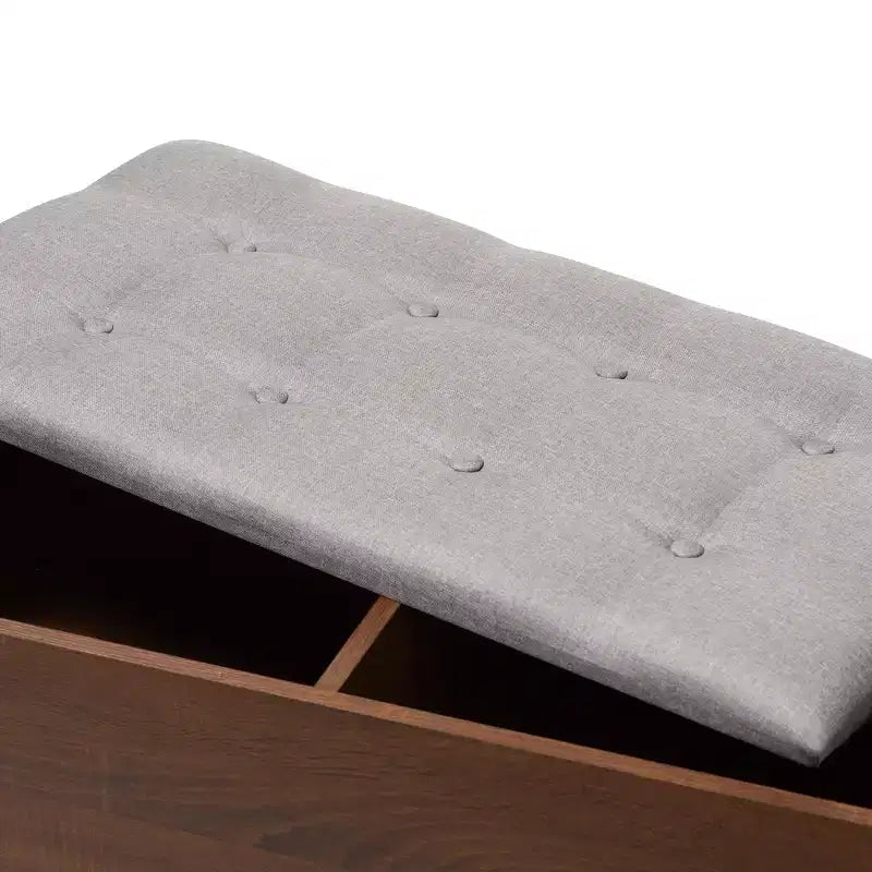 Merrick Commode Moderne Rétro Mid-Century 1 Tiroir Gris Clair, Marron - Baxton Studio