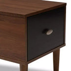Merrick Commode Moderne Rétro Mid-Century 1 Tiroir Gris Clair, Marron - Baxton Studio