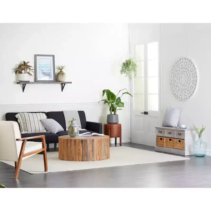 Table basse rustique en bois de récupération marron - Olivia & May