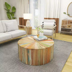 Table basse rustique en bois de récupération marron - Olivia & May