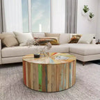Table basse rustique en bois de récupération marron - Olivia & May