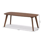 Table basse Dahlia Noyer - Baxton Studio : Design moderne du milieu du siècle, Structure en bois d'hévéa, 109,98 cm de large