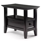 14" Halifax Narrow Side Table Hickory Brown - WyndenHall: Drawer, Open Shelf, Pine Material