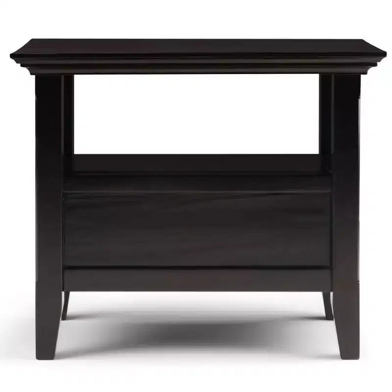 Table d'appoint étroite Halifax 35,5 cm marron hickory - WyndenHall : Tiroir, étagère ouverte, pin