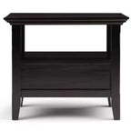 Table d'appoint étroite Halifax 35,5 cm marron hickory - WyndenHall : Tiroir, étagère ouverte, pin